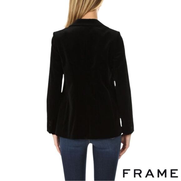 FRAME **NWT** Classic Velvet Blazer in Noir Black - Picture 7 of 11